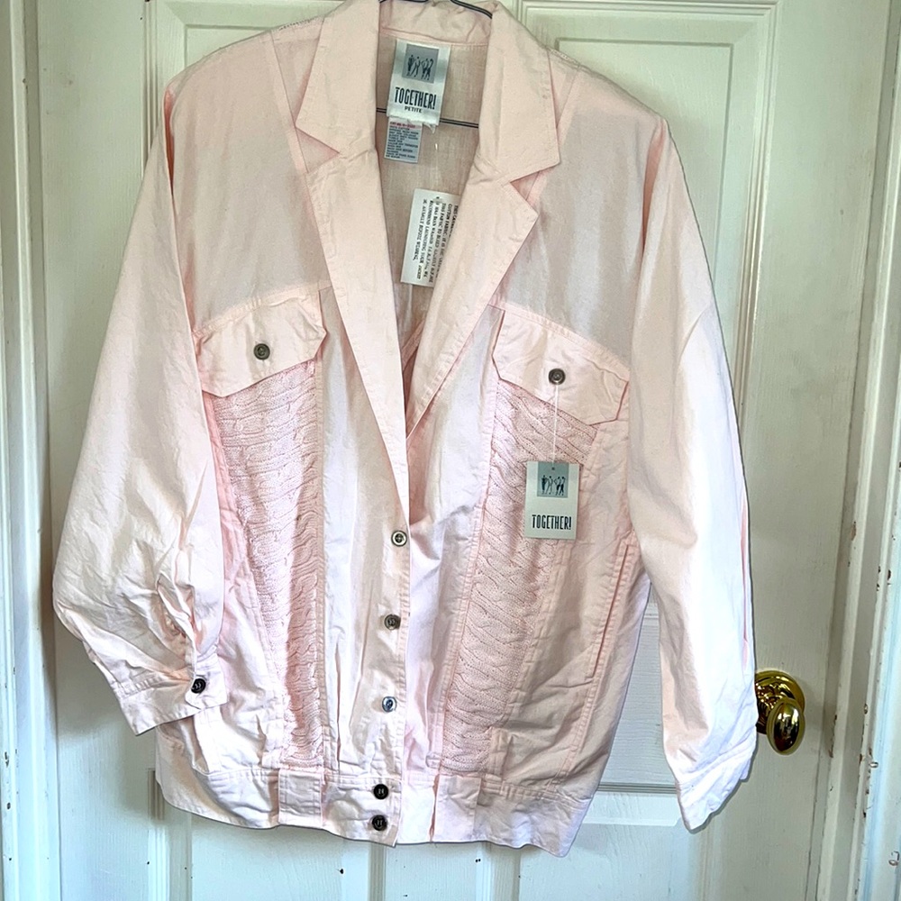 Vintage, never worn, still with tags Together Petite jacket on pink. Size Medium